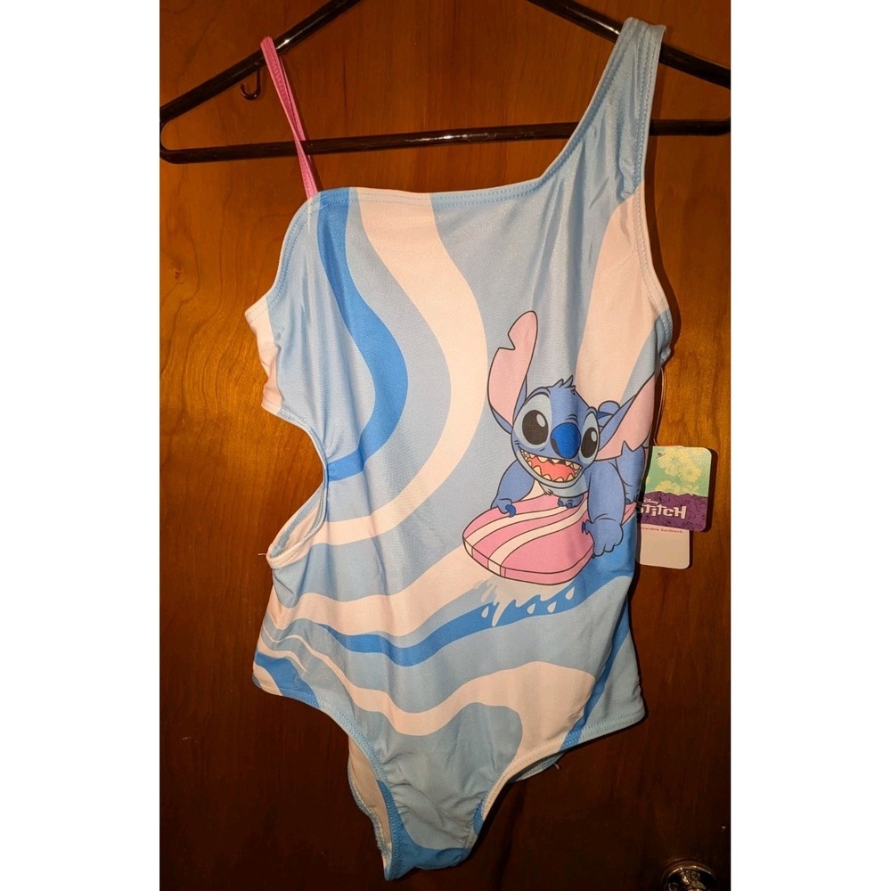 Disney Lilo Stitch Girl's Size 14/16 One Piece Swimsuit Cutouts On Side NWT
